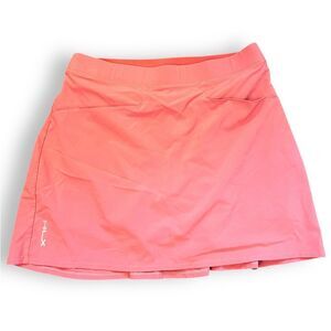 RLX Ralph Lauren Women Pleated Aim Skort Pull On Stretch Golf Tennis Coral Small